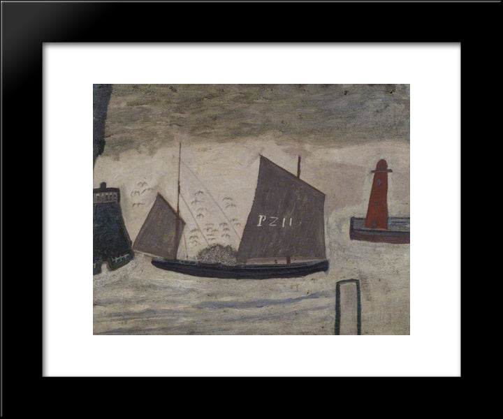 P. Z. 11 20x24 Black Modern Wood Framed Art Print Poster by Wallis, Alfred
