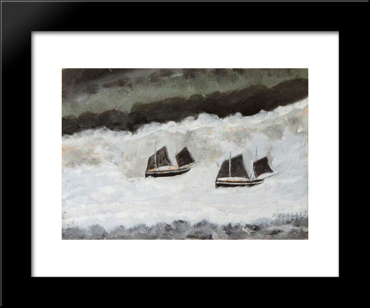 Sailing Boats 20x24 Black Modern Wood Framed Art Print Poster by Wallis, Alfred