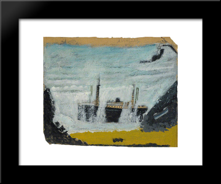 Shipwreck 1, The Wreck Of The 'Alba' 20x24 Black Modern Wood Framed Art Print Poster by Wallis, Alfred