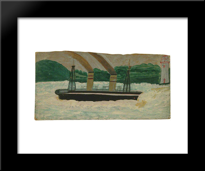 Steamer 20x24 Black Modern Wood Framed Art Print Poster by Wallis, Alfred