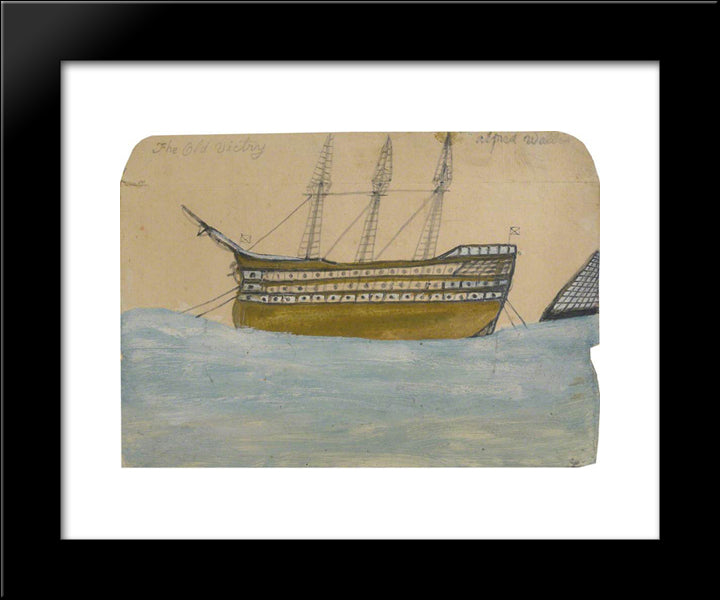 The Old Victry, Hms 'Victory' 20x24 Black Modern Wood Framed Art Print Poster by Wallis, Alfred