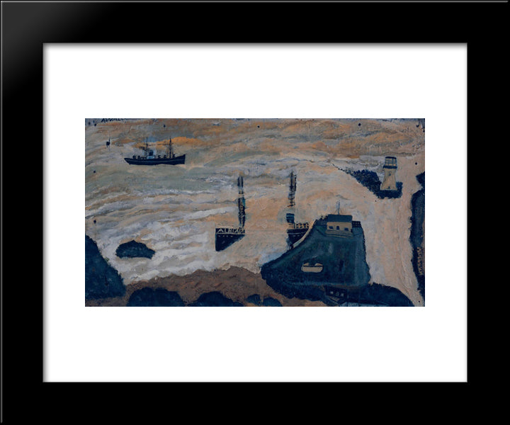 Wreck Of The Alba 20x24 Black Modern Wood Framed Art Print Poster by Wallis, Alfred