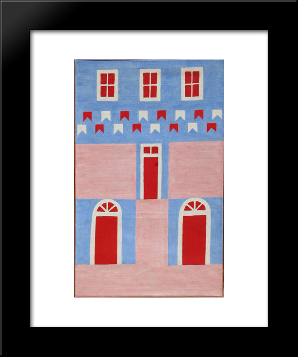 Fachada 20x24 Black Modern Wood Framed Art Print Poster by Volpi, Alfredo