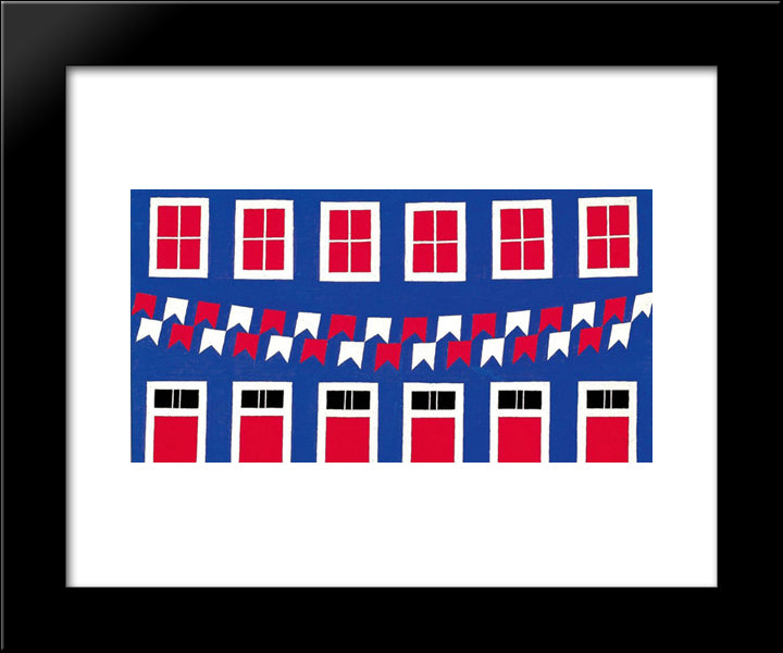 Grande Fachada Festiva 20x24 Black Modern Wood Framed Art Print Poster by Volpi, Alfredo