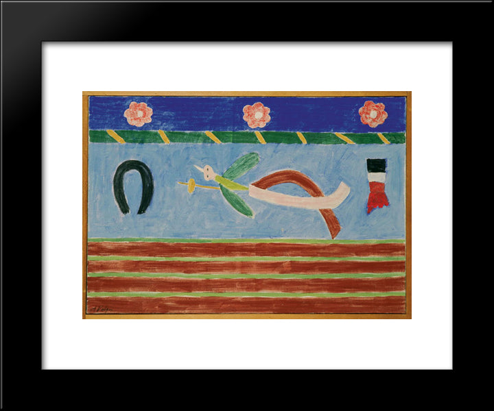 Passaro De Papelao 20x24 Black Modern Wood Framed Art Print Poster by Volpi, Alfredo