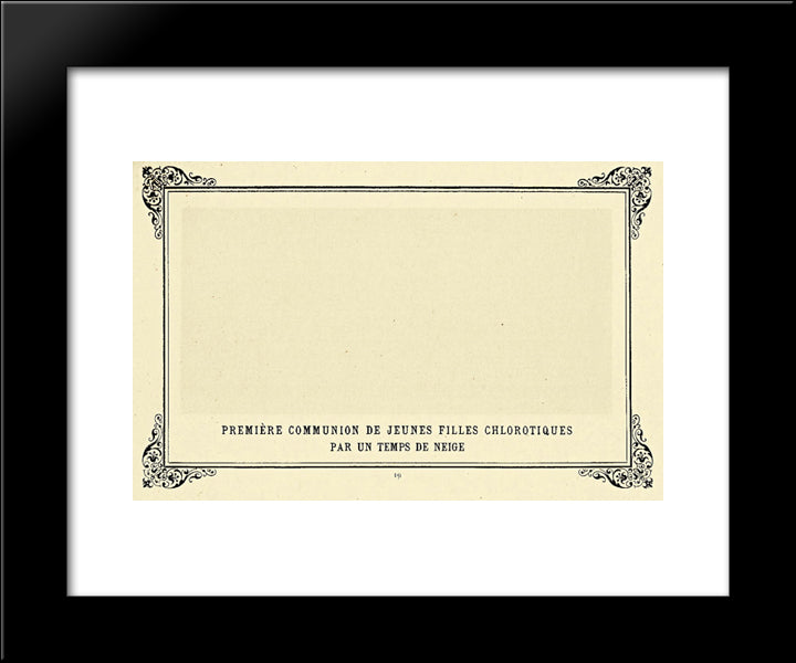 First Communion Of Anaemic Young Girls In The Snow 20x24 Black Modern Wood Framed Art Print Poster by Allais, Alphonse