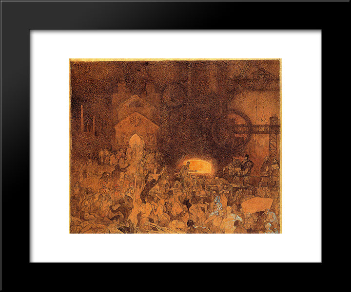 Age Of Reason 20x24 Black Modern Wood Framed Art Print Poster by Mucha, Alphonse