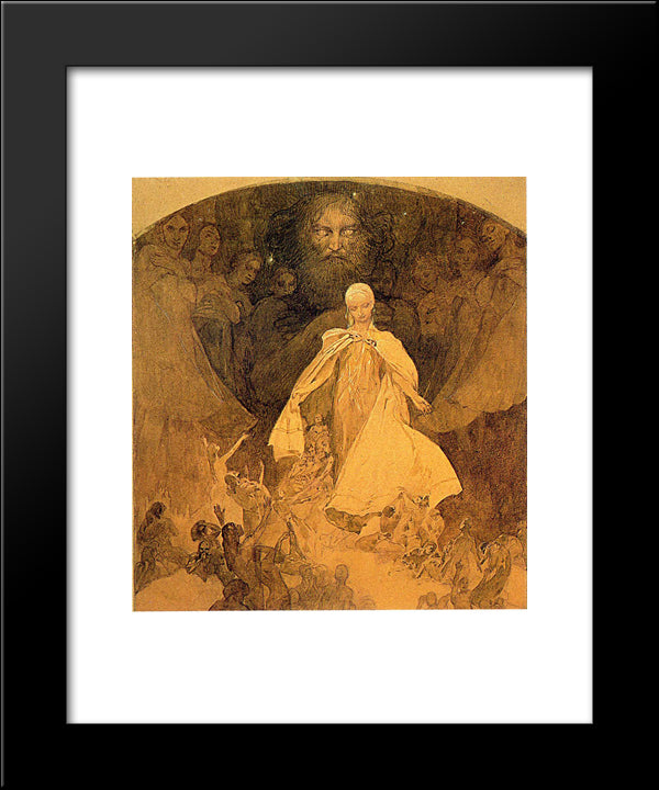 Age Of Wisdom 20x24 Black Modern Wood Framed Art Print Poster by Mucha, Alphonse