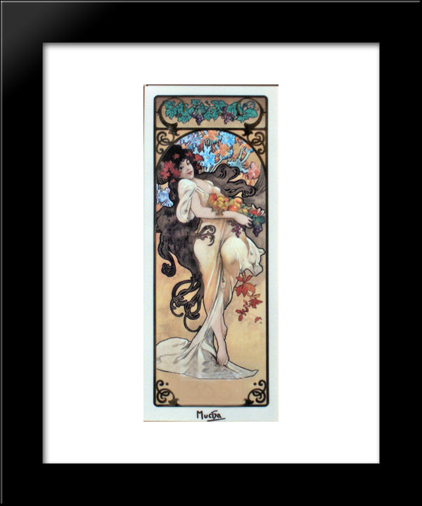 Amethyst 20x24 Black Modern Wood Framed Art Print Poster by Mucha, Alphonse