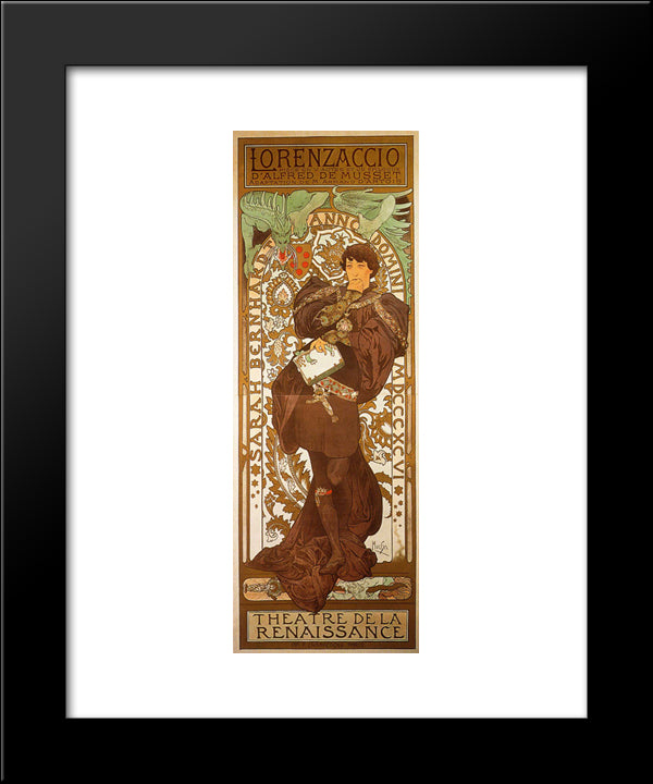 Lorenzaccio 20x24 Black Modern Wood Framed Art Print Poster by Mucha, Alphonse