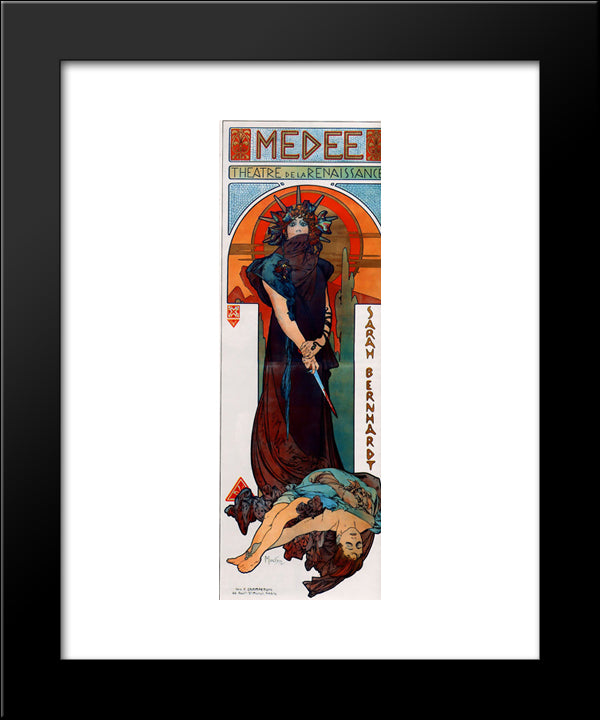 Medea 20x24 Black Modern Wood Framed Art Print Poster by Mucha, Alphonse