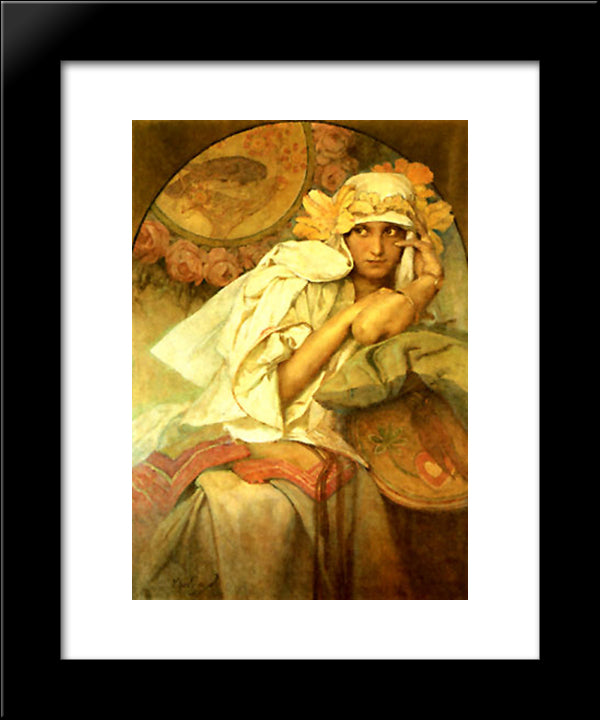 Muse 20x24 Black Modern Wood Framed Art Print Poster by Mucha, Alphonse
