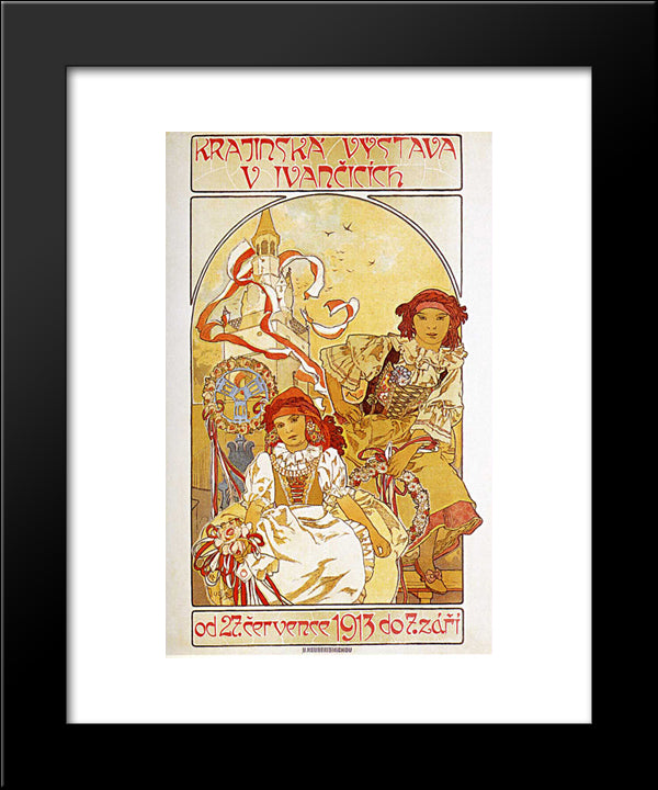 Regional Exhibition In Ivancice 20x24 Black Modern Wood Framed Art Print Poster by Mucha, Alphonse