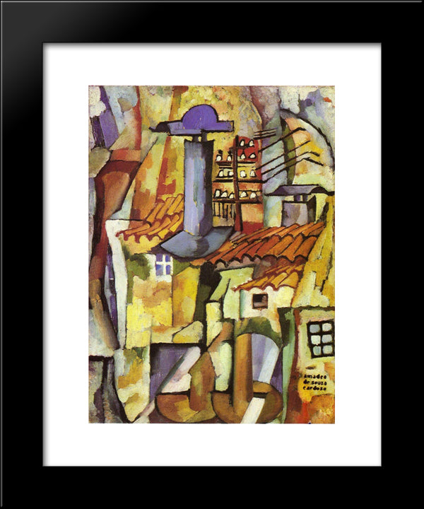 Azenhas 20x24 Black Modern Wood Framed Art Print Poster by Souza Cardoso, Amadeo de