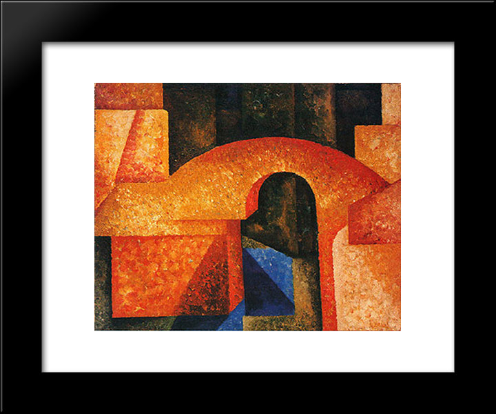 Bridge 20x24 Black Modern Wood Framed Art Print Poster by Souza Cardoso, Amadeo de