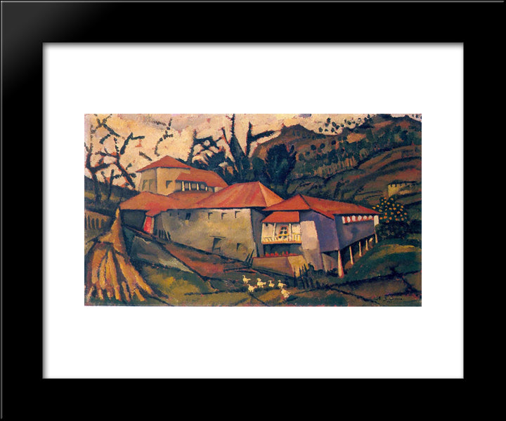 Brook House 20x24 Black Modern Wood Framed Art Print Poster by Souza Cardoso, Amadeo de