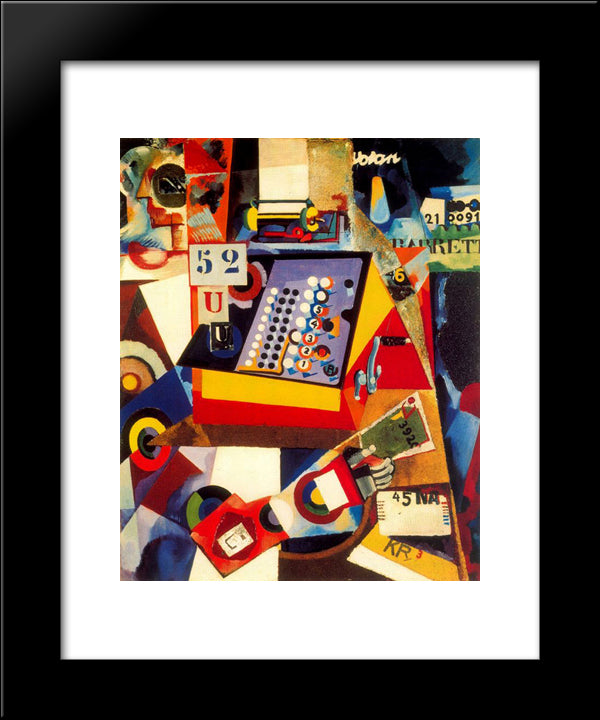 Cash Register 20x24 Black Modern Wood Framed Art Print Poster by Souza Cardoso, Amadeo de