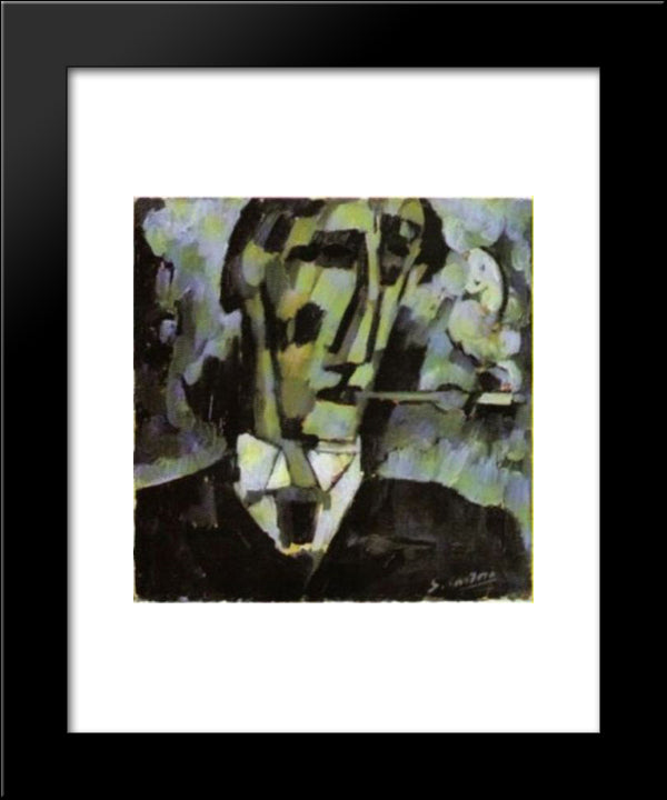Grief. Head. Boquilha 20x24 Black Modern Wood Framed Art Print Poster by Souza Cardoso, Amadeo de