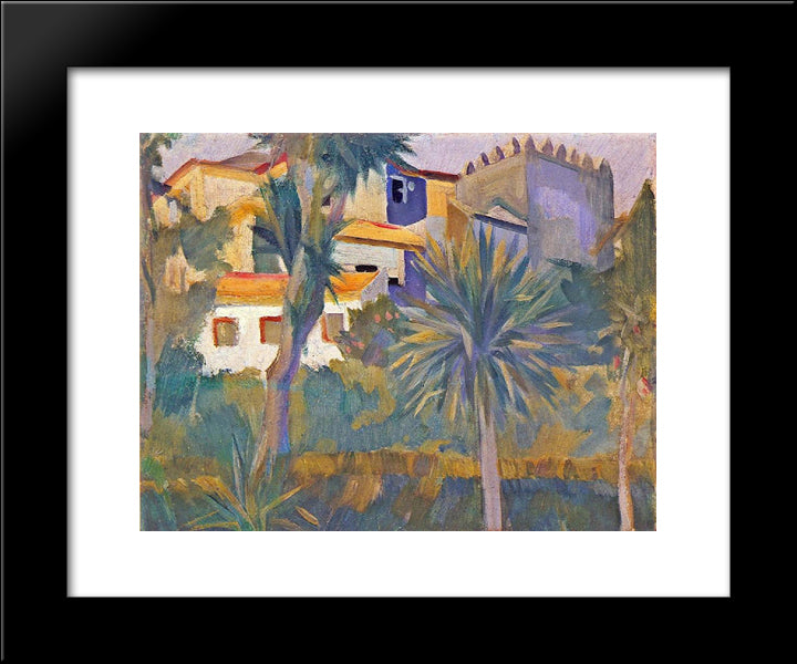 House Manhufe 20x24 Black Modern Wood Framed Art Print Poster by Souza Cardoso, Amadeo de