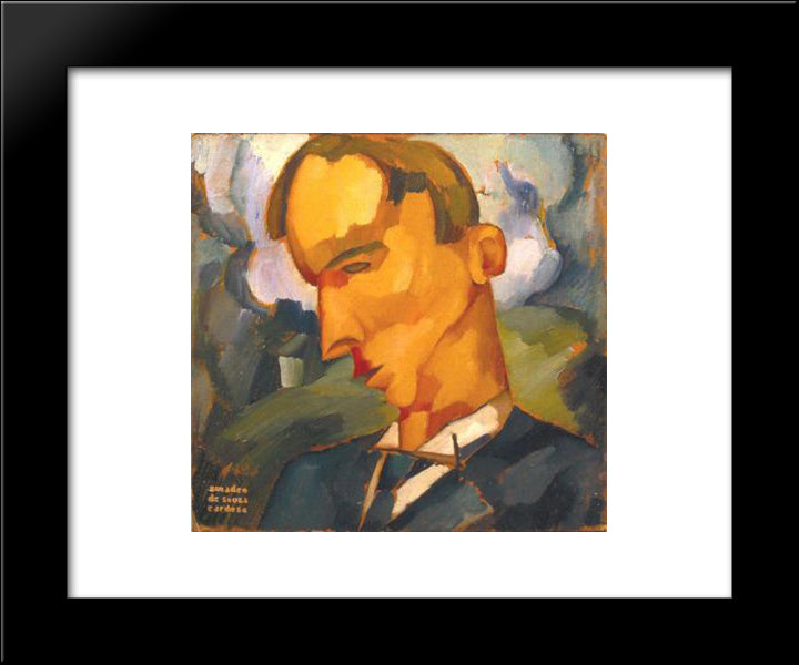 Sorrows, Heads 20x24 Black Modern Wood Framed Art Print Poster by Souza Cardoso, Amadeo de