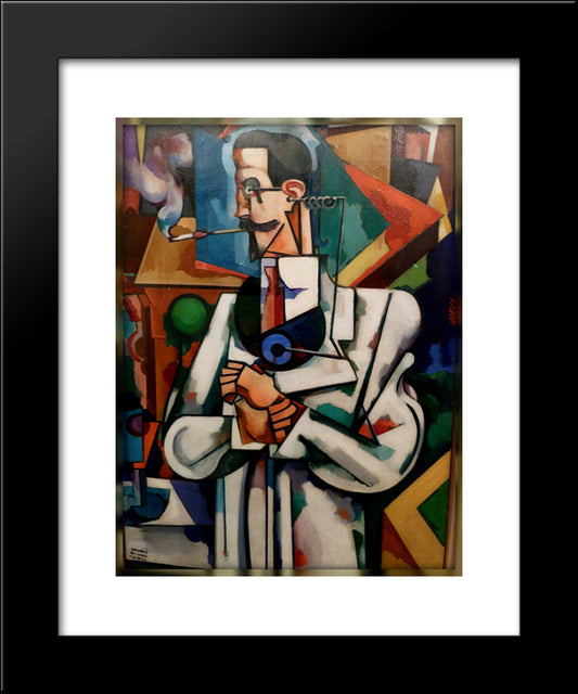 Untitled (Portrait Of Paul Alexander) 20x24 Black Modern Wood Framed Art Print Poster by Souza Cardoso, Amadeo de