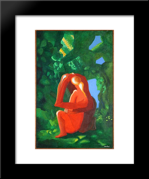 Adam Et Eve 20x24 Black Modern Wood Framed Art Print Poster by Ozenfant, Amedee