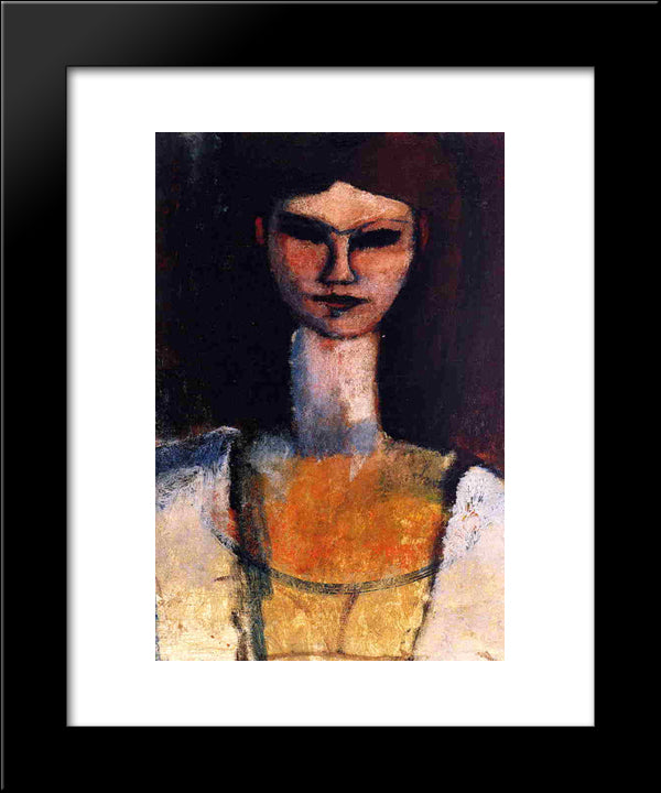 Bust Of A Young Woman 20x24 Black Modern Wood Framed Art Print Poster by Modigliani, Amedeo