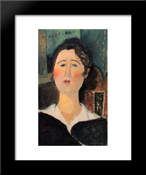 Minoutcha 20x24 Black Modern Wood Framed Art Print Poster by Modigliani, Amedeo