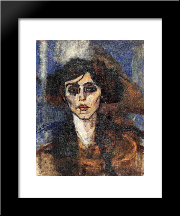 Portrait Of Maude Abrantes 20x24 Black Modern Wood Framed Art Print Poster by Modigliani, Amedeo