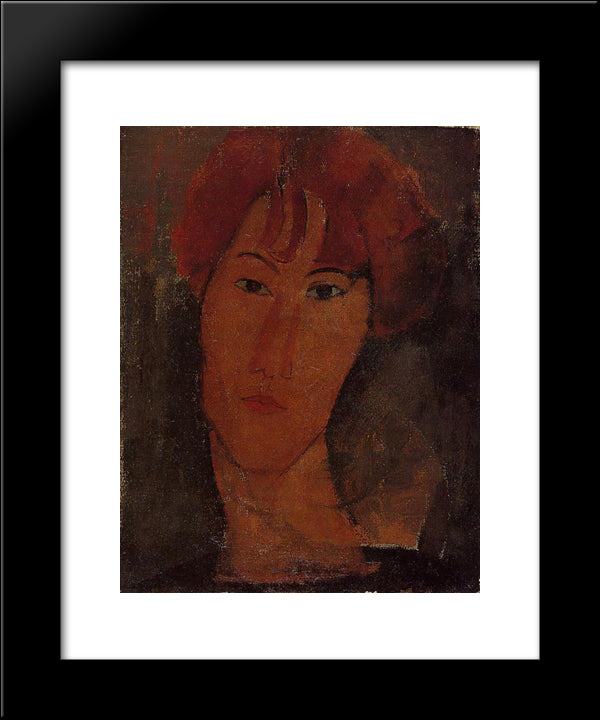 Portrait Of Pardy 20x24 Black Modern Wood Framed Art Print Poster by Modigliani, Amedeo