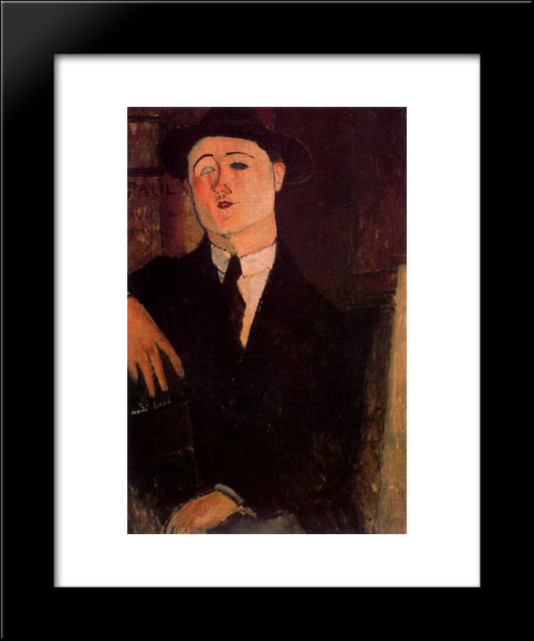 Portrait Of Paul Guillaume 20x24 Black Modern Wood Framed Art Print Poster by Modigliani, Amedeo