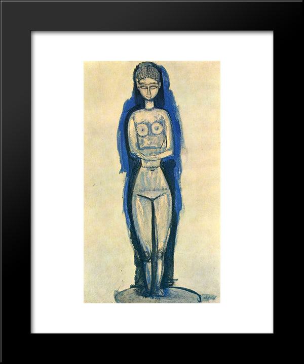 Standing Nude 20x24 Black Modern Wood Framed Art Print Poster by Modigliani, Amedeo