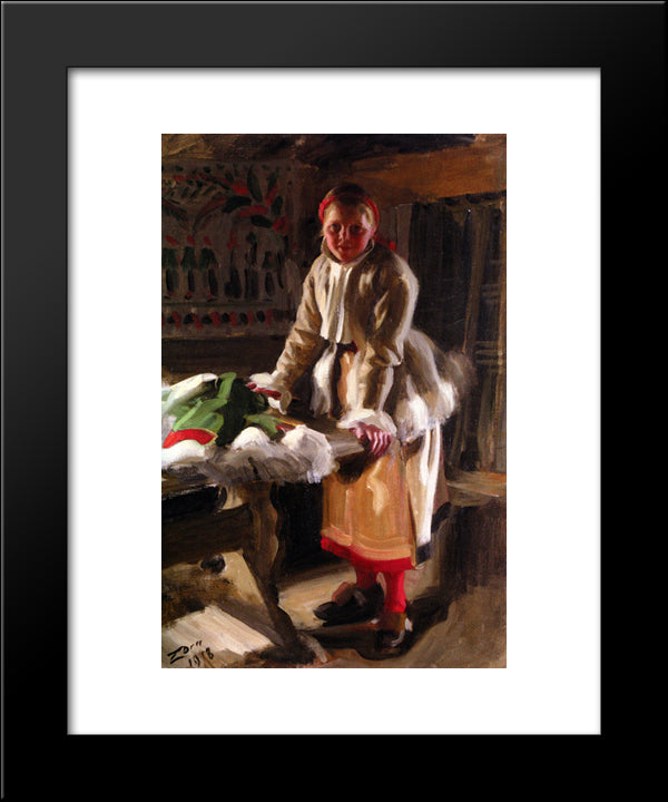 A Girl From Mora 20x24 Black Modern Wood Framed Art Print Poster by Zorn, Anders