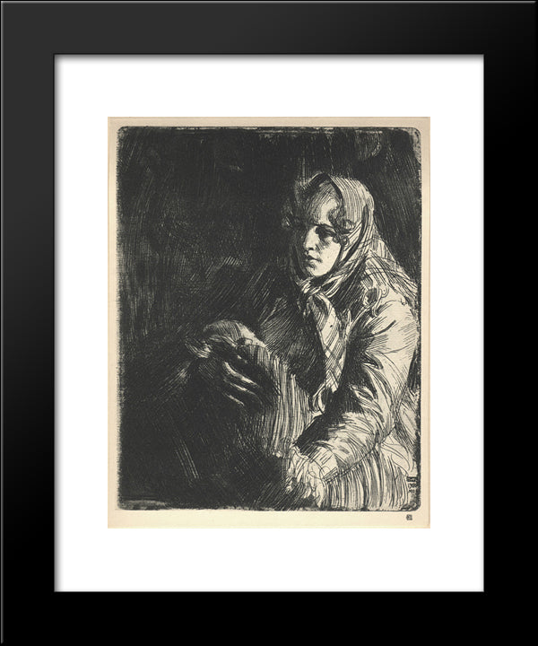 A Swedish Madonna 20x24 Black Modern Wood Framed Art Print Poster by Zorn, Anders