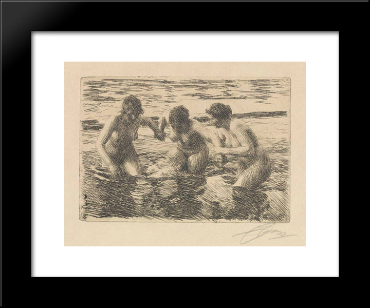 Against The Current 20x24 Black Modern Wood Framed Art Print Poster by Zorn, Anders