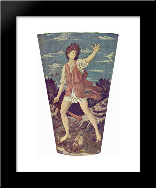 David With The Head Of Goliath 20x24 Black Modern Wood Framed Art Print Poster by Castagno, Andrea del
