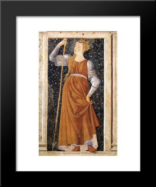 Queen Tomyris 20x24 Black Modern Wood Framed Art Print Poster by Castagno, Andrea del