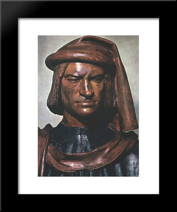 Lorenzo De Medici 20x24 Black Modern Wood Framed Art Print Poster by Verrocchio, Andrea del