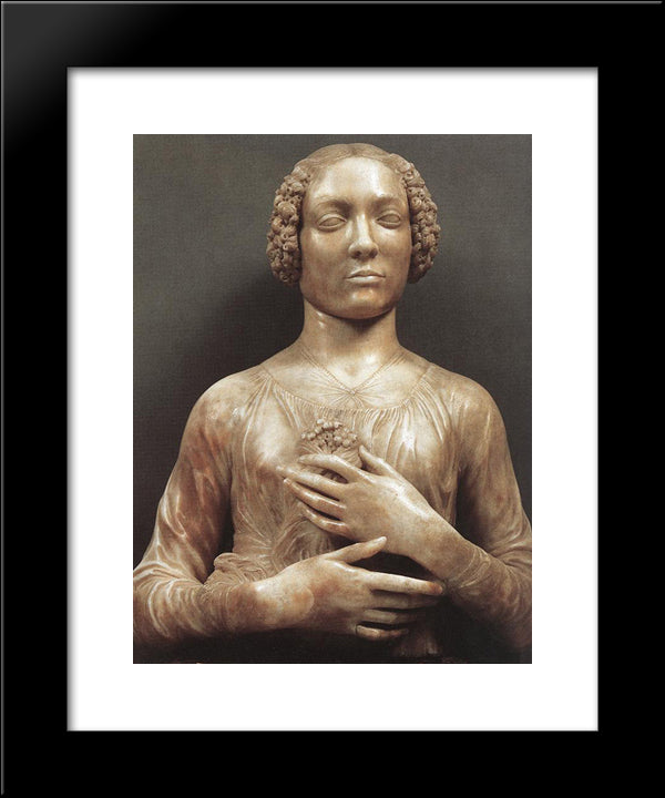 Portrait Of A Woman 20x24 Black Modern Wood Framed Art Print Poster by Verrocchio, Andrea del