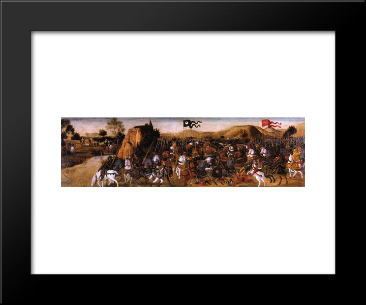 The Battle Of Pydna 20x24 Black Modern Wood Framed Art Print Poster by Verrocchio, Andrea del