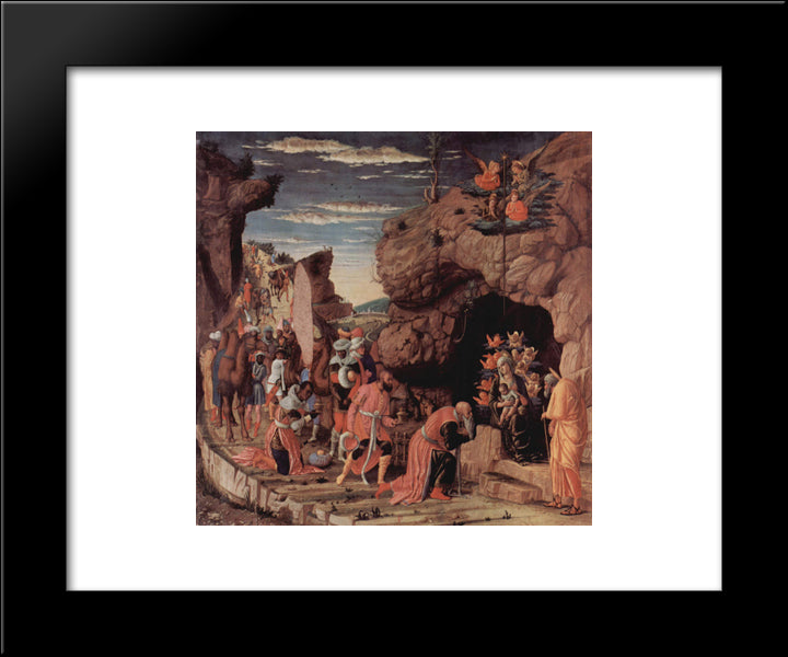 Adoration Of The Magi, Central Panel From The Altarpiece 20x24 Black Modern Wood Framed Art Print Poster by Mantegna, Andrea