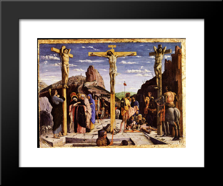 Calvary, Central Predella Panel From The St. Zeno Of Verona Altarpiece 20x24 Black Modern Wood Framed Art Print Poster by Mantegna, Andrea