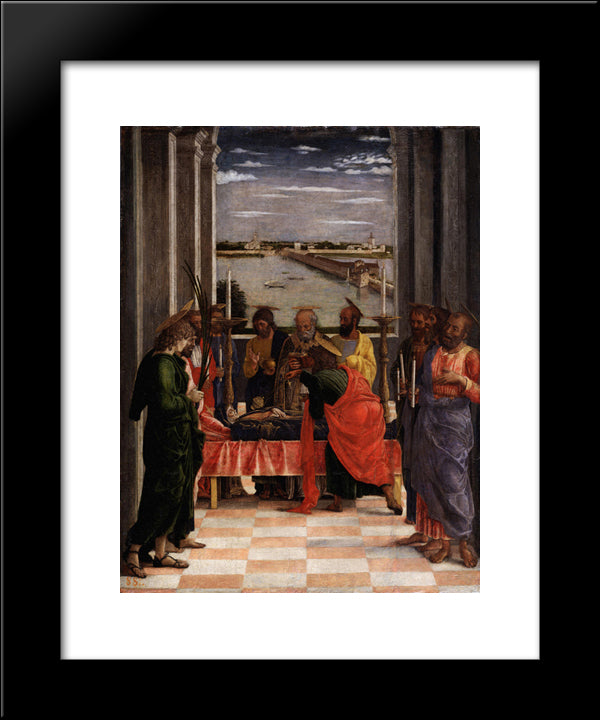 Death Of The Virgin 20x24 Black Modern Wood Framed Art Print Poster by Mantegna, Andrea