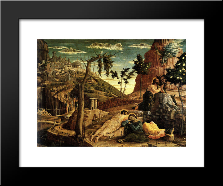 Prayer In The Garden 20x24 Black Modern Wood Framed Art Print Poster by Mantegna, Andrea