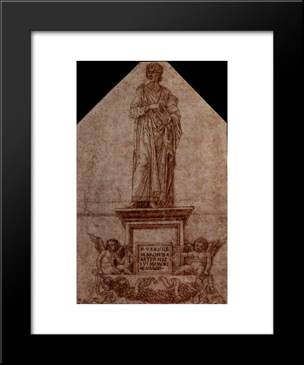 Project For A Monument To Virgil 20x24 Black Modern Wood Framed Art Print Poster by Mantegna, Andrea