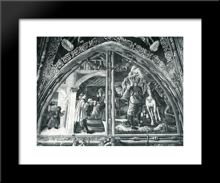 Scenes From The Life Of St.Christopher 20x24 Black Modern Wood Framed Art Print Poster by Mantegna, Andrea