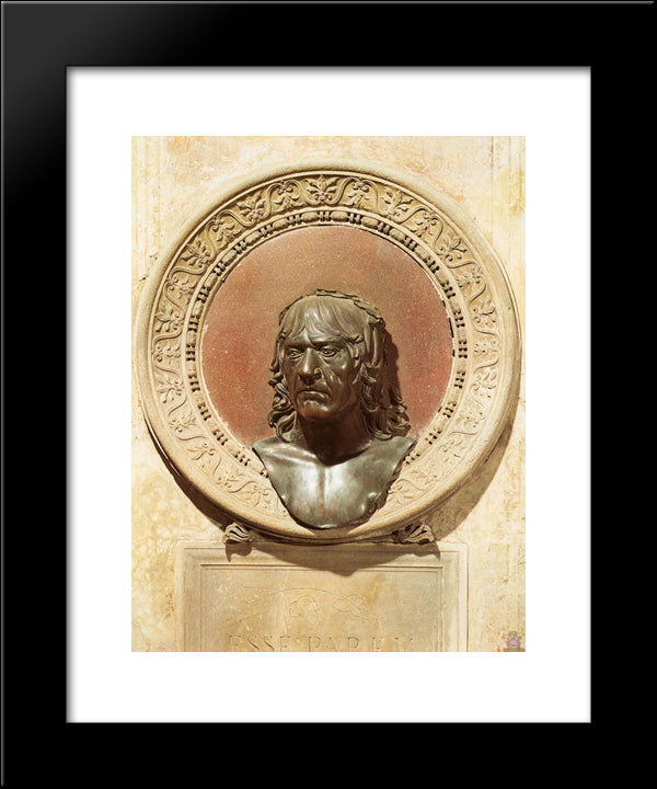 Self-Portrait 20x24 Black Modern Wood Framed Art Print Poster by Mantegna, Andrea