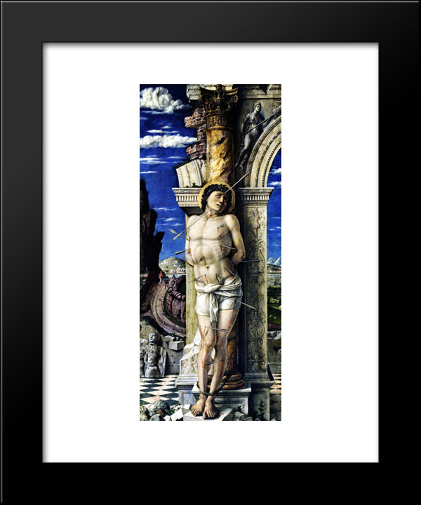 St. Sebastian 20x24 Black Modern Wood Framed Art Print Poster by Mantegna, Andrea