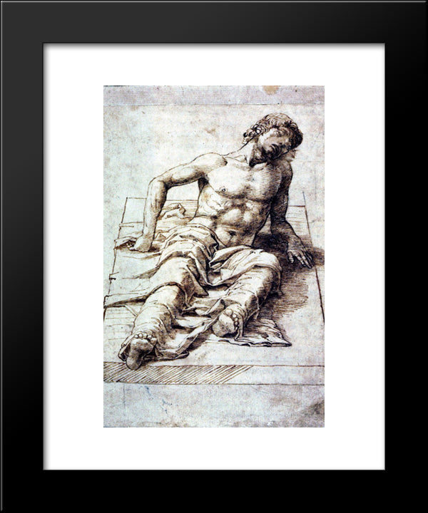 Study For A Christ 20x24 Black Modern Wood Framed Art Print Poster by Mantegna, Andrea