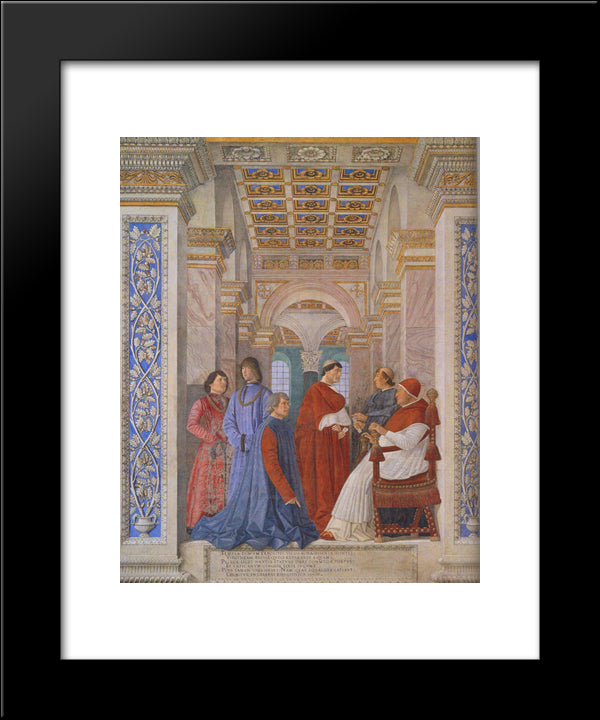 The Family Of Ludovico Gonzaga 20x24 Black Modern Wood Framed Art Print Poster by Mantegna, Andrea